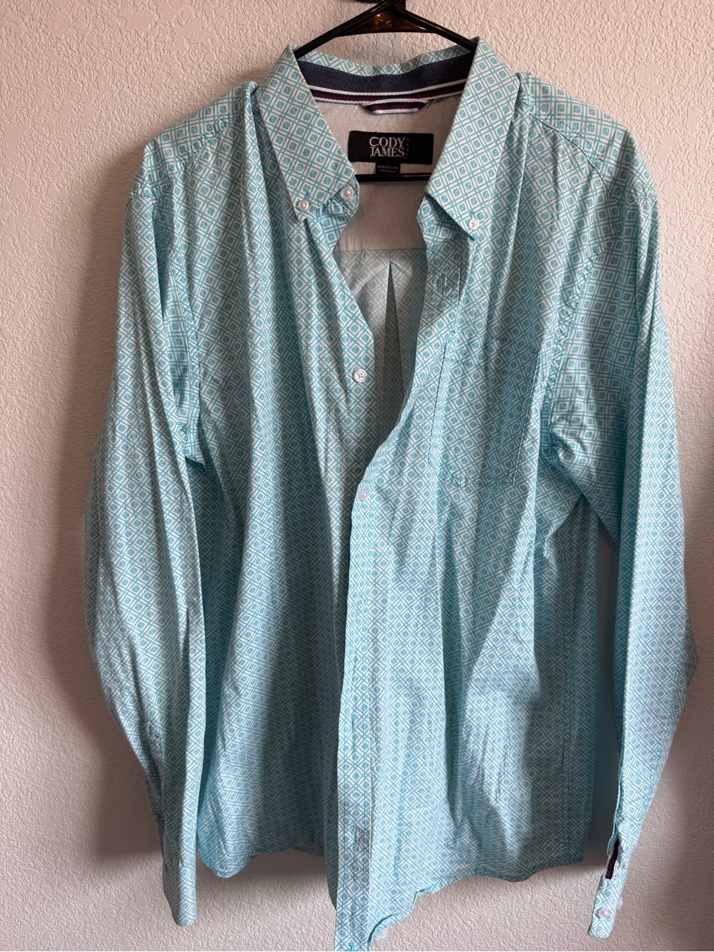 Cody James Light Blue Geometric Dress Shirt - Men